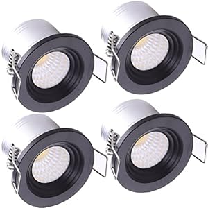 Yodave 4 Mini Spot Encastrable LED Plafond Spot encastré Lampe 3 W blanc chaud 3000 K