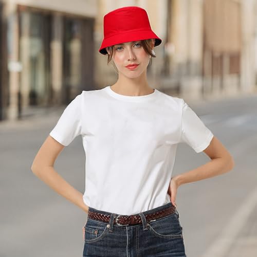 Image of Falari Men Women Unisex Cotton Bucket Hat 100% Cotton Packable for Travel Fishing Hunting Summer Camp