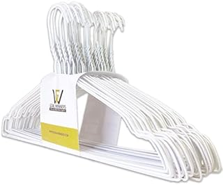 Goal Winners 50 Metal White Wire Coat Hangers 13 Gauge Remat Trousers Bar Garment Clothes Hangers With Notches