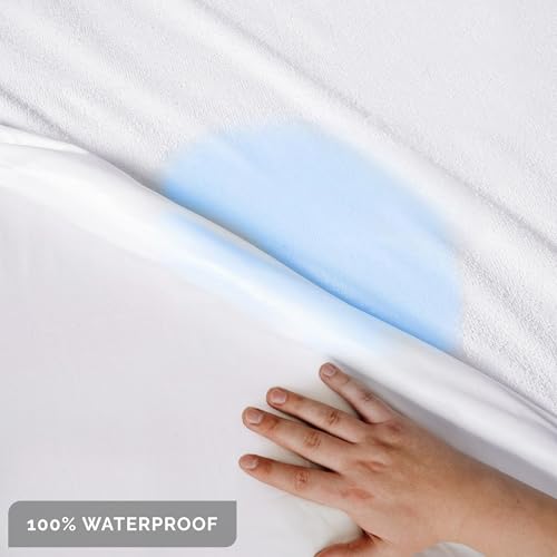 Protège-matelas 100% imperméable respirant éponge de coton 30cm blanc - 7