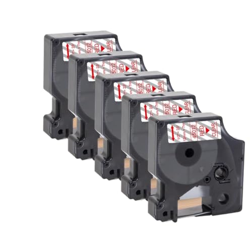 �݊����̂���5-10-20PK D1 45013 45018 45010 45023�ڒ���12mm D1���x���}�l�[�W���[�p���x���e�[�v160 280 350����ѓ��l�̃��x���v�����^�[(5PK Red on Clear)