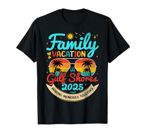 Vintage Family Vacation Gulf Shores 2025 Alabama Group T-Shirt