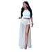 Womens Sexy 2 Pieces Outfits Chiffon Wrapped Crop Top Skirt Bandage Club Dress
