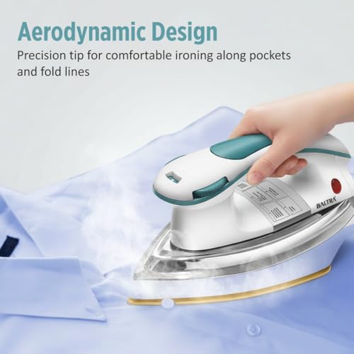 Image of Baltra Dry Iron Impact 1000 Watts, Golden Sole Plate Greblon Non Sick Soleplate with German Technology | Shock Proof Body Heavyweight Iron Press for Clothes 2 Years Warranty (Impact Dry Iron)