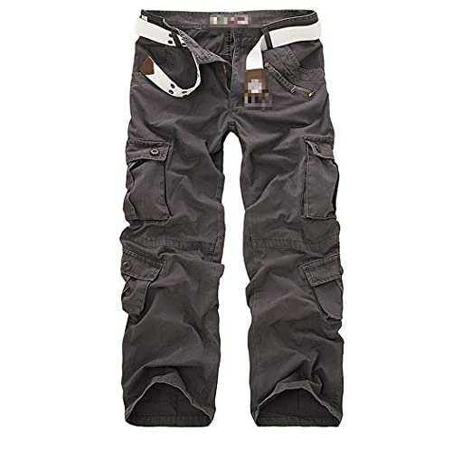 Pantalon cargo en coton de qualité supérieure style militaire vert