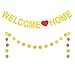 Produktbild SUNSK Welcome Home Banner Gold Runden Banner Glitzern Willkommen Zuhause Gold Party Deko Welcome Home Girlande für Familie Party Welcome Home