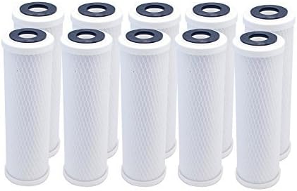 10 PACK 10 Carbon Block COCONUT SHELL Filter Cartridge, 9-3/4 x 2-7/8, 5 Micron Replacement Water Filters