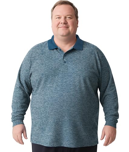 Derminpro Camisetas polo masculinas leves de manga longa para gol...