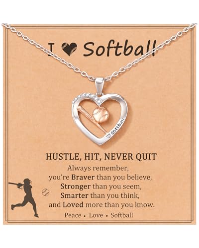 Softball Necklace Gifts for Girls Softball Stuff Christmas Gifts for Teen Girls Daughter Granddaughter