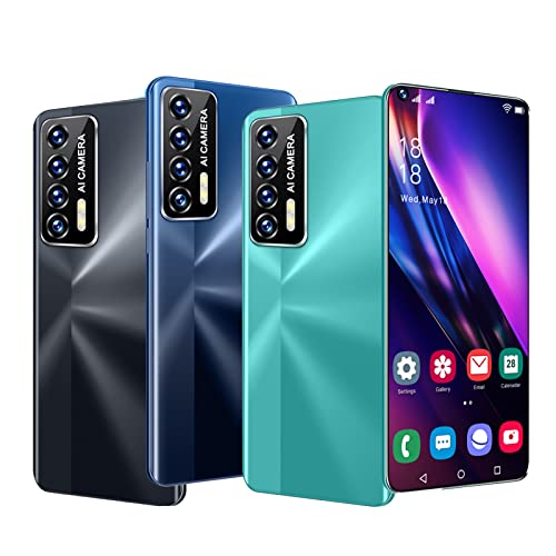 ERTG Telephone Portable 4G/5G, Reolme7(2022) Smartphone Pas Cher Android 11, Écran 7.3" HD+ 5G WiFi, 6800mAh, 12GB RAM+512GB ROM, 50MP Caméra Arrière, Double SIM,Green Cover