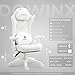 Dowinx Heated Massage Gaming Chair for Adults - Ergonomic Reclining Computer Chair with Sofa-Grade Pocket Spring Cushion and Adjustable Footrest, Heavy Duty Gaming Chair with Lumbar Support, White