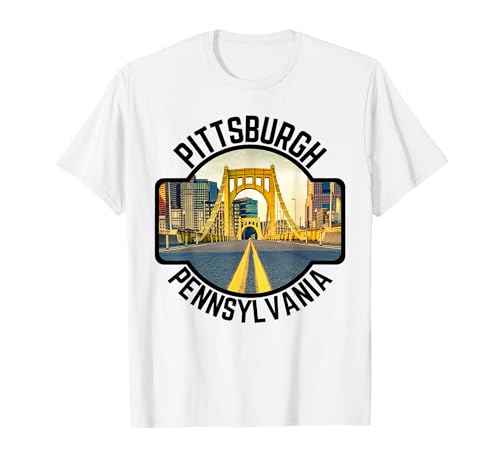 Pittsburgh Pennsylvania Steel City Skyline Fotografia 412 Maglietta
