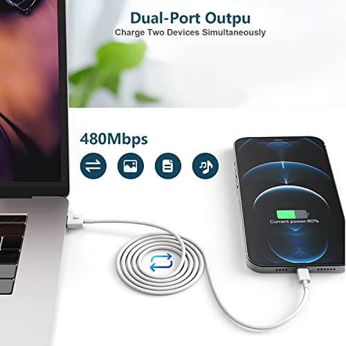 Fast Iphone Charger, 20W Super Quick Dual-Port Pd/Qc 3.0 Iphone Rapid Charger [Apple Mfi Certified] Double Port Apple Charger Block With 2X Lightning Charger Cable Compatible With Iphone 14 13 12 11 X #TOP5