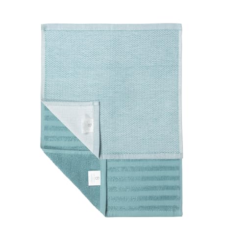 Image of Bumble Premium Dish Cloths 13 inchx13 inch (6 Pack) | 100% Natural Ring Spun Cotton | 400 GSM | Highly Absorbent & Soft |Yarn Dyed & Solid Dyed Terry Dish Cloth Set - Aqua