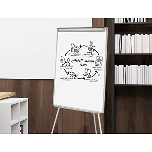 Q-Connect Pizarra Blanca Con Trípode 70X100 Cm Para Convenciones Superficie Laminada Escritura Directa