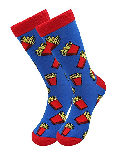 Real Sic Casual Designer Socks for Men and Women - Favorite Foods Series - Breathable and Lightwear Cotton (French Fries)