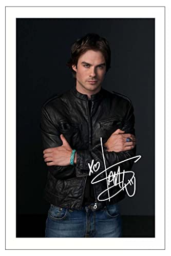Impresión fotográfica firmada por IAN Somerhalder con Firma preimpresa Vampire Diaries - Regalo con autógrafo de Damon Salvatore, a Todo Color, 6x4 Pulgadas, 15,2 cm x 10,16 cm