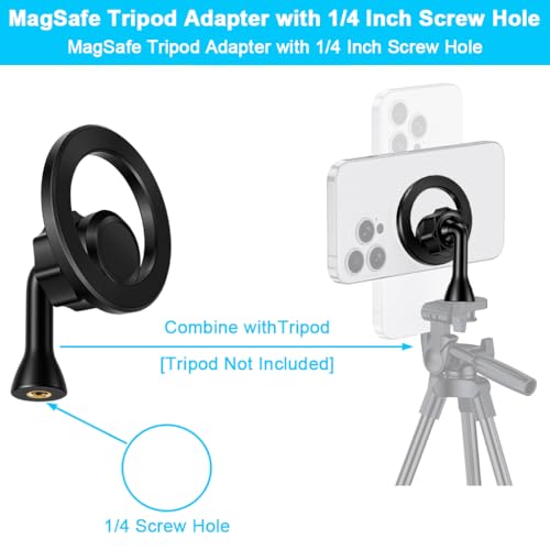 Image of ZORBES Magnetic Phone Holder, Universal 1 /4'' Thread, 360 Rotatable, Compatible with Tripods, Stands, and Camera Accessories