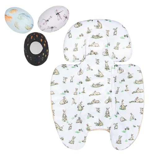 Image of FSINWV Newborn Insert and 3Pcs Replacement Toy Balls for Mamaroo, Breathable Reversible Infant Insert Compatible with Mamaroo Baby Swing & RockaRoo, Head & Body Support, Machine Washable