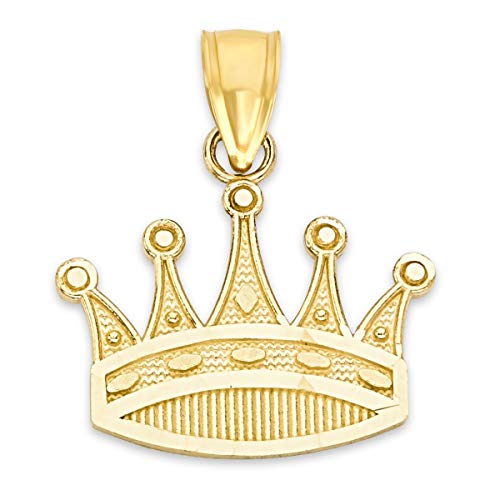 Generic 10k Real Solid Gold Tiara Pendant, Crown Princess Jewelry, Royalty Gifts for Her