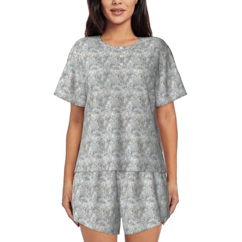Pyjama à manches courtes femme Blue Grace Flora Print pour vos week-ends cocooning