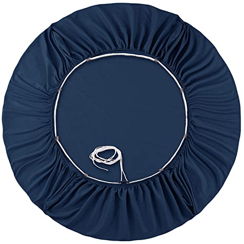Joyching Twin Xl Fitted Sheet, 2 Side Storage Pockets, 16 Inch Extra Deep Pocket, Soft Breathable 1800Tcs Bedding, Dark Blue #TOP1