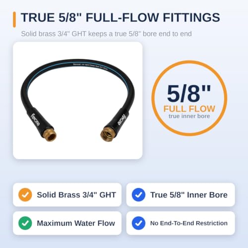 FEVONE 3 ft Lead-in Garden Hose, Leader Hose for Hose Reel
