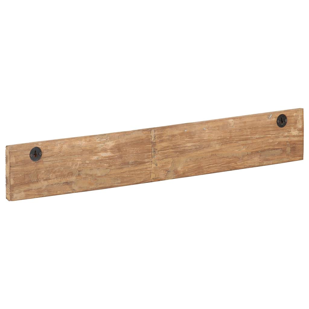 Perchero con 5 ganchos de madera maciza reciclada, 100 x 2,5 x 15 cm, para colgar en la pared, diseño rústico, accesorio de hogar sostenible, almacenamiento robusto