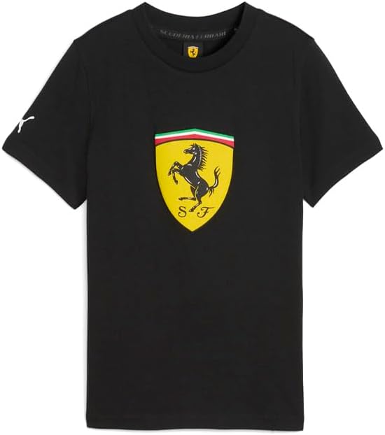 PUMA Kids Boys Scuderia Ferrari Sportswear Graphic Crew Neck Short Sleeve Casual Tops Casual - Black