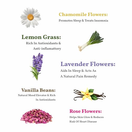 Image of Sancha Tea Boutique, Valentine's Tea | Caffeine Free Herbal Tea | 25 Pyramid Tea Bags | Blend of Real Vanilla | Lavender, Rose & Chamomile | Valentines Day Gift