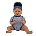 23inch 58cm Schwarzafrikanische Babypuppen Silikon wiedergeborene handgemachte Puppe Lebensechte Neugeborene Babypuppen für Mädchen Geburtstag Chirstmas Geschenk (Baumwolle Körper-Blaue Augen, 01)