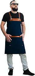 Avental de Churrasqueiro em Sarja, Masculino, Azul, para Cozinha e BBQ