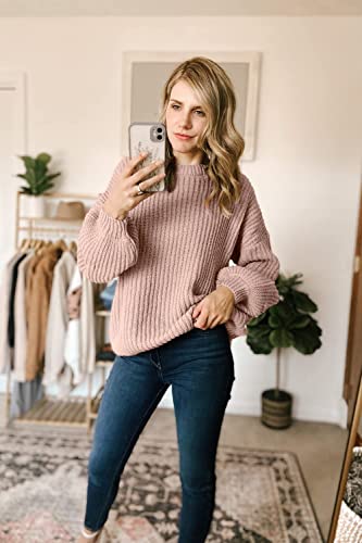 Prettygarden Women's Fashion Sweater Long Sleeve Casual Ribbed Knit Winter Clothes Pullover Sweaters Blouse Top (Khaki,Medium) #TOP4