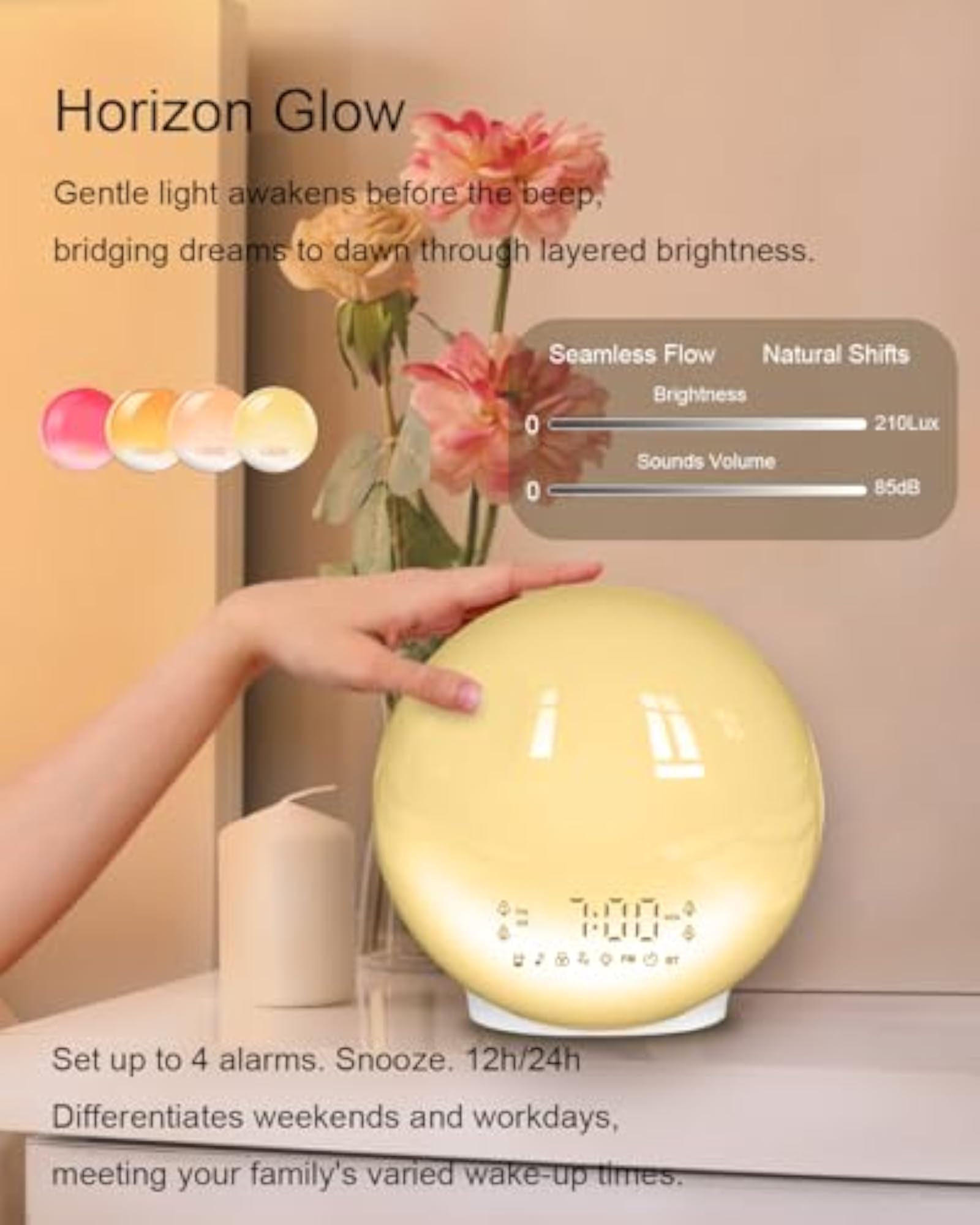 Smart Wake Up Light Sunrise Alarm Clock