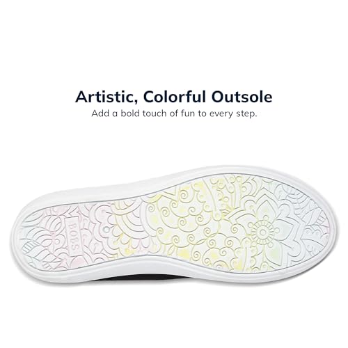 Skechers Women's Bobs B Cute Sneaker – Memory Foam, Flexible Outsole, Lightweight Vegan Shoes, Black, 9.5