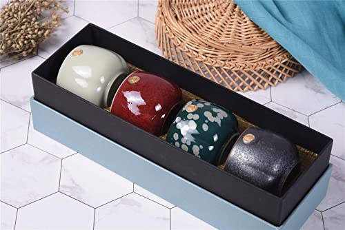 Miruike Japanese Sake Set, Ceramic Sake Cups, Set Of 4 Handmade Tea Cups Made In Japan, Gift Box #TOP5