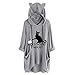 Produktbild LSAltd Übergröße Frauen Nette Katze Ohr Hoodie Damen Cartoon Cat Print Lange Ärmel Sweatshirt Frauen Tasche Unregelmäßige Top Tunika Bluse Shirts Größe M-5XL