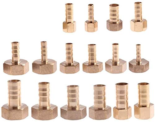Raccordi filettati Raccordo rapido Raccordo per tubo in ottone 6/8/10/12/14/16/19mm Coda a innesto 1/8" 1/4" 3/8" 1/2" 3/4" 1" BSP Filettatura femmina Connettore in rame Accoppiatore Adattatore Conve