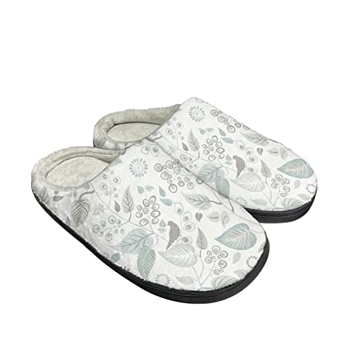 Pantoufles d'intérieur en flanelle isolante avec doublure thermique et motif graffiti