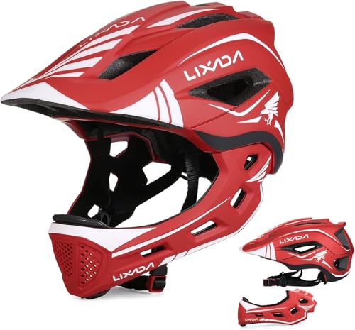 Lixada Fahrradhelm Kinder Helm Fullface Abnehmbar Unisex 52-58cm Children's...