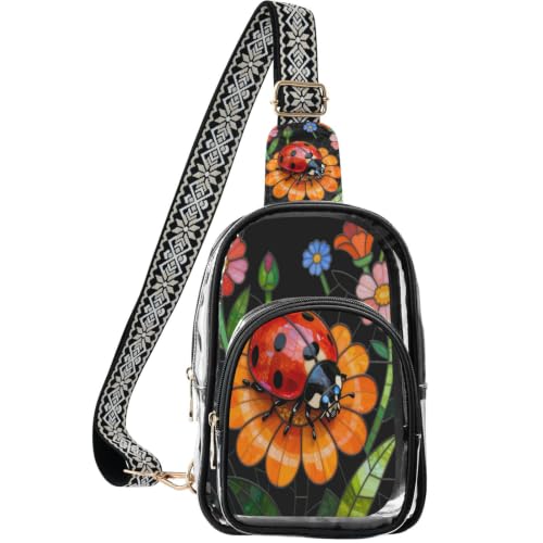 Bolso cruzado transparente con bolsillos para seguridad en viajes al aire libre