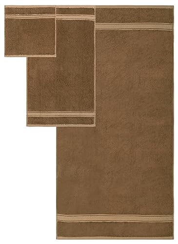 Prime Collections Ultra Soft Luxury Bamboo Cotton Bath Towel Set 8 Piece Towels 600 Gsm 2 Bath Towels 2 Hand Towels And 4 Washcloths (Dark Brown, 8) #TOP7