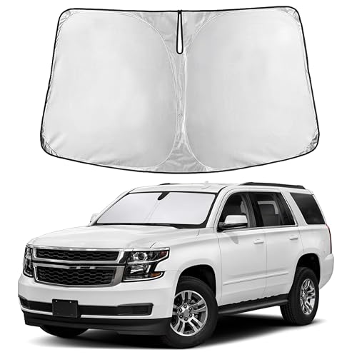 Image of Autovir Windshield Sun Shade Fit for 2015-2018 2019 2020 Chevrolet Tahoe Sunshade, Front Car Window Shades Sun Visor, Blocks UV Rays & Heat, Car Accessories