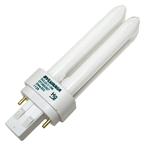 Sylvania 21117 (12-Pack) CF13DD/827/ECO 13-Watt Double Tube Compact Fluorescent Light Bulb, 2700K, 780 Lumens, 82 CRI, T4 Shape, GX23-2 Bi-Pin Base by LEDVANCE - Used condition - US$19.57