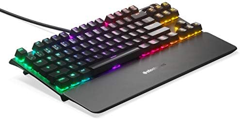 SteelSeries Apex 7 TKL Compact Mechanical Gaming Keyboard  OLED Smart Display  USB Passthrough and Media Controls  Linear and Quiet  RGB Backlit (Red Switch)