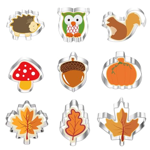 Norhogo 9 Stück Herbst Erntedankfest Ausstechformen Set, Plätzchen...
