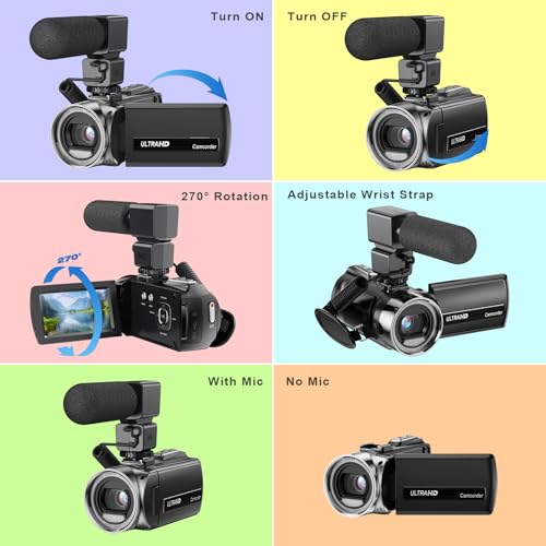 image for Rawiemy Video Camera Camcorder FHD 1080P 36MP YouTube Vlogging Camera 