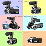 Video Camera Camcorder FHD 1080P 36MP YouTube Vlogging Camera Recorder 3.0 Inch 270 Degree Rotation Screen 18X Digital Zoom Camcorders with Microphone,32GB SD Card and 2 Batteries - Image 5