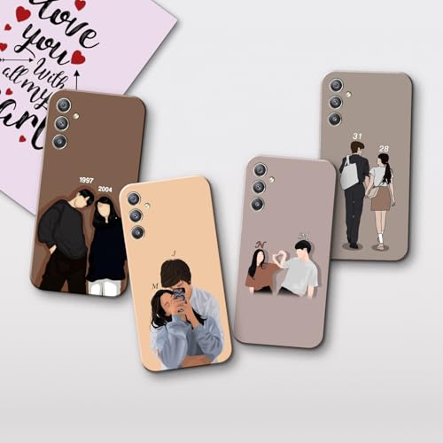Image of COLORflow Back Cover Compatible with Samsung Galaxy A34 5G | Love Connection Couple Customized Back Cover Compatible with Samsung Galaxy A34 5G