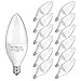 E12 Candelabra LED Bulb, SHINE HAI B11 LED Candle Light Bulbs, 3000K Soft White, 4W(40W Equivalent), Non-Dimmable, Pack of 12